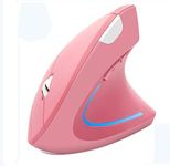 Wireless Mouse Ergonomic Vertical Mouse Ergo LED Light High Precision Optical Cordless Lightweight Mice Gift for Boy Girl Adults for PC Computer Laptop Mac Office,with Side Buttons, 800/1200/1600 DPI