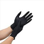 Suitable 100pcs Disposable Nitrile Gloves Work Glove Food Cooking Gloves Kitchen Cleaning Universal Household Garden Tattoo Beauty (Color : Black Glove, Size : L)