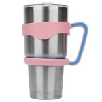 Linkidea Tumbler Handle Compatible with YETI Rambler, Simple Modern, SIC, Ozark Trail, RTIC and Most 30oz Tumbler Mugs, Portable Anti Slip Travel Mug Grip, Pink