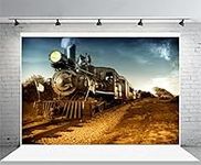 AOFOTO 8x6ft Old Locomotive Backdrop Vintage Railway Photography Background Steam Engine Train Rail Adult Man Boy Artistic Portrait Retro Nostalgia Photo Shoot Studio Props Video Drop Wallpaper Drape