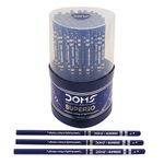 Doms Superio Non-Toxic Super Dark Graphite Pencils | Tumbler Pack | Effortless Writing | Ideal For Sketching & Drawing | Pack of 50 Pencils