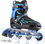 2pm Sports Adjustable Light up Kids Inline Skates, Inline Skates for Boys and Girls - Blue Small