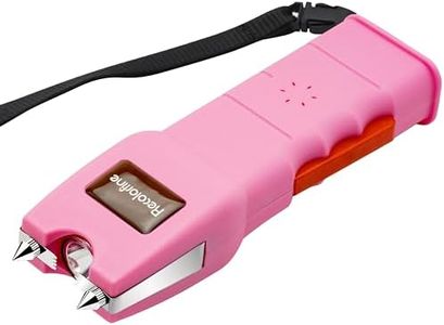 Stun Gun with LED Flashlight for Women Self Defense Rechargeable Stun Guns with Safety Switch (Pink)