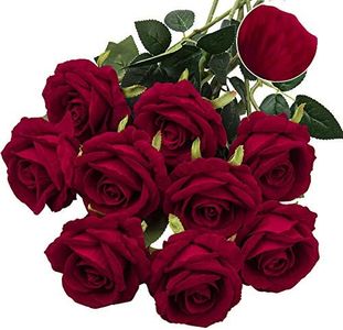 Red Rose Artificial Flowers Bulk Velvet Touch Artificial Roses with Stems Realistic Silk Roses Flower Long Stem Red Roses Fake Flowers for Decoration Real Touch Roses for Home Wedding Party Decoration