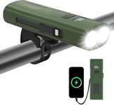 BOVZOX Bike Lights Front LED Torch, 2800mAH Bicycle Lights Rechargeable Lightweight LED Bike Lamp Torch Front Handlebar Lamp Waterproof 6 Modes Road Mountain Cycling Fishing Torch Light_Green