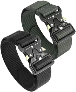 Pouchsexy Mens Tactical Belt Quick Release Metal Buckle Heavy-Duty Nylon Riggers Belts Quick-Release Buckle For Women