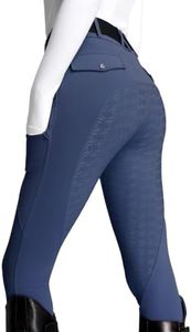 FitsT4 Sports Women's Fleece Horse Riding Pants Crown Blue Medium