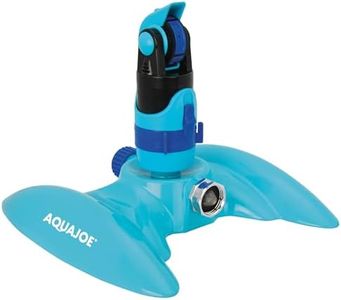 Aqua Joe AJ-MSSBM 4-Pattern Gear Drive Sprinkler w/Lie-Flat Metal Base for Any Landscape