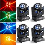 FODEXAZY 4 Pcs 150W Moving Head Light 8 LEDs RGBW 360°Rotation Stage Light DMX 512 14CH with Sound Activated Moving Head Beam Light for Disco Wedding Parties Live Show Bar Christmas