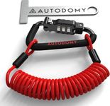 Autodomy Motorcycle Helmet Lock | Helmet Locks for Motorbikes Lock with Carabiner, Security Code, 150 cm Flexible Steel Cable, and T Adapter