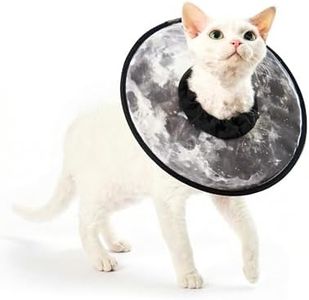 PetThem Soft Cat Cone Collar, Adjustable Cat Recovery Collar, After Surgery to Stop Licking, Waterproof & Easy to Clean, Lightweight Elizabethan Collar for Cats and Small Dogs (Silent Moonlight, M)