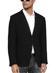 PJ PAUL JONES Men's Casual Linen Jacket Sport Coat Slim Fit Blazer Black, Medium