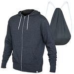 Quikflip 2-in-1 Reversible Backpack Hoodie (As Seen on SHARK TANK) Unisex Full-Zip Hero Hoodie Lite, Charcoal, Large