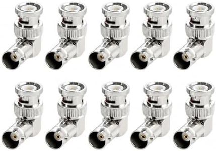 Alvin's Creativity BNC Right Angle Connector, 75 Ohm BNC Male to Female 90 Degree Adapter for 3G-SDI Cable, Video Camera, Broadcast Equipment, CCTV Monitor, 10Pack
