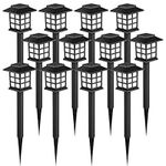 GIGALUMI Solar Pathway Lights Outdoor, 12 Pack Solar Lights Outdoor,Solar Garden Lights,Solar Walkway Lights for Garden, Landscape, Path, Yard, Patio, Driveway
