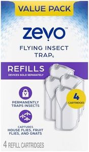 Zevo 2 Flying Insect Traps & 4 Cartridges, Fly Trap & Insect Catcher Indoor for Mosquito Nets, House and Fruit Flies, No Mess Use in Any Room