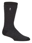 Heat Holders - Mens Thick Warm Winter Patterned Twist Thermal Socks (7-12, Charcoal/Mid Grey Heel & Toe (Berlin))