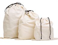 MISSLO Set of 3 Cotton Breathable Dust Bags for Handbags Large Drawstring Storage Pouch Multi-Functional Bag (Beige)