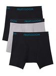 Fruit of the Loom Men's Breathable Boxer Brief Assorted Colors (Pack of 3), Black/Gray, Medium