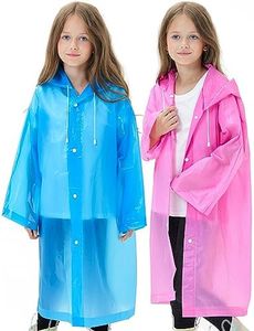 HOOMBOOM 2 Pack Waterproof Raincoats for Kids Reusable,EVA Rain Ponchos Emergency Rain Jacket for Children, Boys and Girls