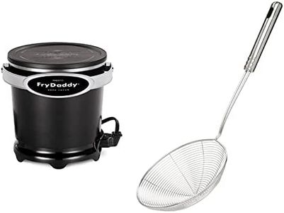 Presto FryDaddy Electric Deep Fryer + ExcelSteel Stainless Steel Strainer