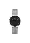 Daniel Wellington Petite Sterling 32mm Mesh Strap Black Dial Watch for Women