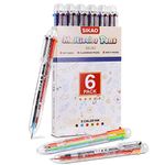 Sikao 6-in-1 Pens Multicolour, 6 Pack Multi Color Pens All In One, Multicolour Pens, Rainbow Pens, Bulk Party Favors, Classroom Prizes, Goodie Bag Stuffers for Kids Grils, Valentines Day Cool Gifts