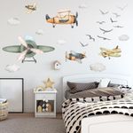 HJKlove Airplane Wall Decal for Boys/Peel and Stick Boys Bedroom Wall Sticker/Can be Suitable for Kindergarten Nursery Boys Girls Bedroom Wall Decoration, 2024119-4