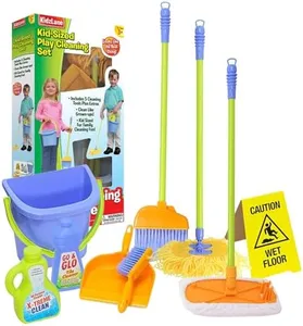 Kidzlane Kids Cleaning Set for Toddlers | Kids Broom Set for Kids for Play | Mop and Cleaning Toys Set | Kids Broom and mop Set for Toddlers | Cleaning Toys for Kids Ages 4-8 and Older