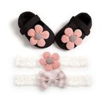 Pavilea Premium Baby Shoes – Non-Slip Black Baby Booties for Boys & Girls, Soft Sole Baby Footwear 6-12 Months, Shoes for Kids, Baby Girl Shoes & Slippers, Ideal Gift for Newborns, Boys & Girls