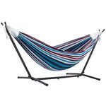 Vivere Double Hammock with 9' Steel Stand, Denim