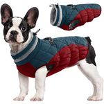 FUAMEY Dog Winter Jacket,Dog Cold Weather Coats Paded Dog Vest with Harness Built in Pet Warm Clothes Dog Apparel with Back Zipper Dog Water Resistant Coat for Small Medium Large Dogs Dark Blue M