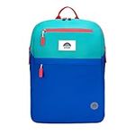 uninni 16" Kid's Backpack for Girls and Boys Age 6+ with Adjustable Shoulder Straps. Fits for Height 3'9" Above Kids, Color Block (Blue/Green), 16", Zipper