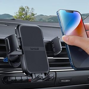 Lamicall 2024 Wider Clamp & Metal Hook Car Phone Holder Vent [Thick Cases Friendly] Phone Holders for Your Car Mount Automobile Hands Free Cradle Air Vent for iPhone 16 15 14 13 Pro Max Smartphone