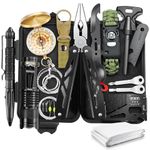 Dusor 19 in 1 Survival Kit Gifts for Men, Father' s Day Gifts from Daughter Son, Hunting Fishing Gift for Dad Husband, Fishing Gear and Equipment, Camping Essentials, Gift for Men Who Have Everything