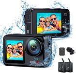 Action Camera 4K,20MP 40M Underwater Camera,170° Angle WiFi Waterproof Camera with Remote Control,IPS Touch Screen,4X Digital Zoom,Batteries & Helmet Accessories Kit,Underwater Camera for Sports