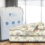 Blue Dahlia 254TC Printed Cotton Fitted Bedsheet(King Size, Vintage Flowers Beige) Bed Sheet for Double Bed, 12" Deep Pocket-1 Elastic Fitted Sheet+2 Pillow Covers, Bedding Set Oeko-TEX Certified