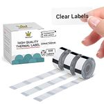 D30 Jar Labels - Transparent Label Maker Clear Label Waterproof Thermal Printer Paper 14x30mm/0.55x1.18inch for Name Price Classification, Compatible with Memoking/Phomemo D30 Label Printer, 3 Rolls