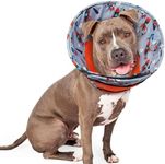 Lelepet Dog Cone Collar, Soft Dog Recovery Collar for Large Dogs Cats, Adjustable Pet Neck Cone for Dogs After Surgery, Comfy & Breathable Dog Protective Cone Anti-Lick Elizabeth Collar, Red XL