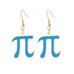 Pi Earrings for Women Girls Pink Pi Math Geek Nerd 3.14 Novelty Dangling Drop Earrings Personalized Mathematical Pi Dangle Earrings Cute Charm Pi Symbol Earring Dainty Greek Alphabet Letter Earrings