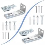 HEKOBAG Bifold Door Hardware Repair Kit, 2 Pack Bi-fold Sliding Closet Door Hardware Kit for 7/8" to 1" Track, Includes Top & Bottom Brackets, Top & Bottom Pivots,Guide Wheel for Folding Pocket Door