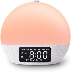 Geuuap Sunrise Alarm Clocks White Noise Sound Machine with 25 Soothing Sounds, 17 Night Lights, Bluetooth Speaker Wake Up Light Alarm Clock for Bedrooms, Heavy Sleepers, Baby, Kids