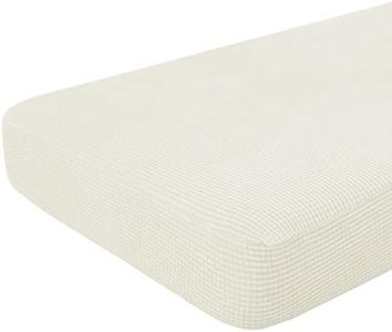 Hokway Couch Cushion Covers Stretch Cushion Covers Sofa Seat Cushion Slipcover Cushion Protector(CreamWhite, Large)