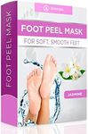 DERMORA Foot Peel Mask - 2 Pack of Regular Size Skin Exfoliating Foot Masks for Dry, Cracked Feet, Callus, Dead Skin Remover - Feet Peeling Mask for baby soft feet, Jasmine Scent