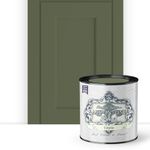 ALL-IN-ONE Paint, Crete (Olive Green), 32 Fl Oz Quart. Durable cabinet and furniture paint. Built in primer and top coat, no sanding needed.