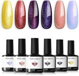 modelones Chameleon Gel Nail Polish Set 6 Colors Red Purple Blue Yellow Glitter Gel Polish Fall Winter Soak Off LED Nail Lamp Gel Nail Kit Home Gift DIY Salon for Women Girl