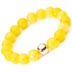 Yellow Beaded Bracelet for Men Women Gifts Natural Healing Gemstone Bracelet Semi Precious Stone Bracelet Stretch Bracelet for Stress Relief Positivity Crystal Jewelry - 10mm