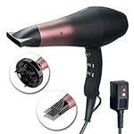 Wazor Salon Professional Hair Dryer with Ceramic Tourmaline Ionic & Powerful Blow Dryer,Far Infrared Hair Dryer Contains 3 Heat&2 Speed，1Cool Button Setting， 3 Blow Dry Attachment Like Diffuser for Hair Styling,AC Motor 1875W