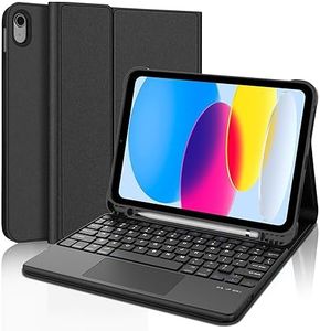SENGBIRCH Étui Clavier pour iPad 10 ème (10.9", 2022) - AZERTY Français Clavier Trackpad Détachable sans Fil Bluetooth pour iPad10 ème Génération 10,9 Pouces, Noir