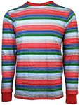 Largemouth Adult Men's Rainbow Stripe Horror Good Buddy Halloween Costume Long Sleeve Shirt (XX-Large)